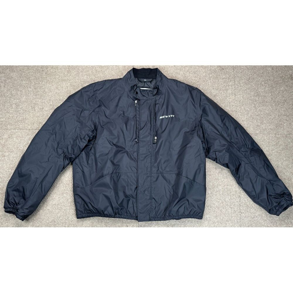REV'IT Tornado HV Men's Black Full Zip Windbreaker Motorcycle Jacket Size 58